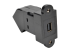 Eaton Tripp Lite Series Mini DisplayPort to DisplayPort All-in-One Keystone/Panel Mount Angled Adapter (F/F), Black - Vänster sida