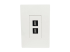 Eaton Tripp Lite Series Single-Gang 2-Port Wall Plate Keystone Cat5/Cat6 USB HDMI Dport RCA - Framsidan