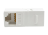 Eaton Tripp Lite Series Cat6a Straight-Through Modular In-Line Snap-In Coupler w/90-Degree Down-Angled Port, White (RJ45 F/F) - Framsidan