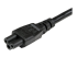 StarTech.com 2 m nätsladd för bärbara datorer, EU Schuko till C5, 2,5 A 250 V, 18AWG, AC-ersättningssladd för Notebook/bärbara datorer, strömförsörjningskabel, laddarkabel för bärbara datorer, Clover Leaf-/Mickey Mouse-strömsladd - Närbild